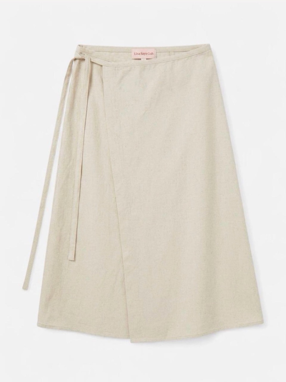 Lisa Says Gah Natural Wrap Midi Skirt - Picture 3 of 6